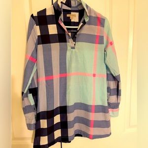 Burberry Brit Blue Plaid Tunic Shirt
